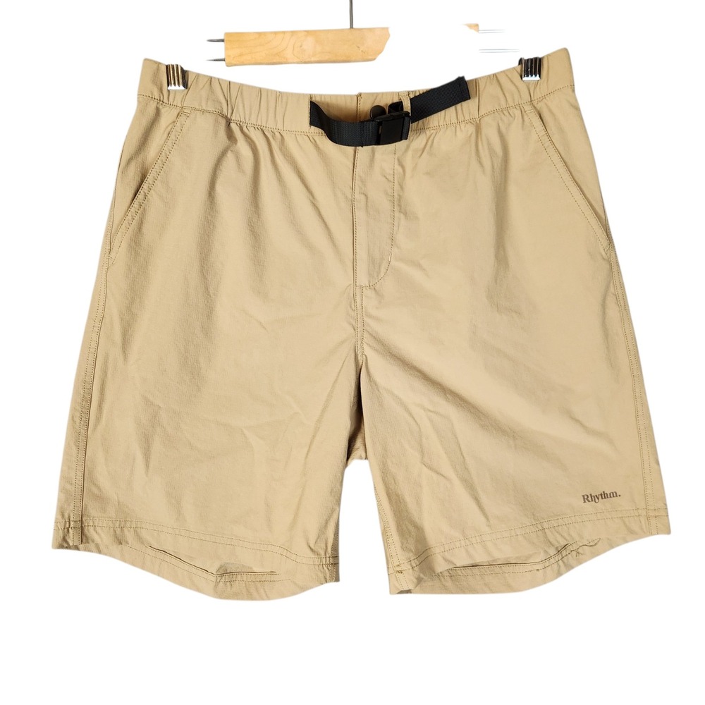 Rhythm Shorts Men's 32 Tan Nylon Belt Outdoor Hiking Travel